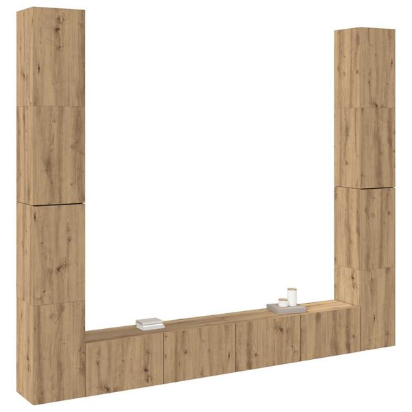 vidaXL 6-dijelni zidni TV ormarić Artisan hrast izrađen od drva