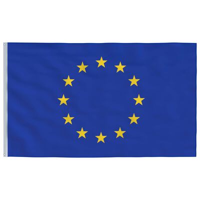 vidaXL Europska zastava i jarbol 5,55 m aluminijski