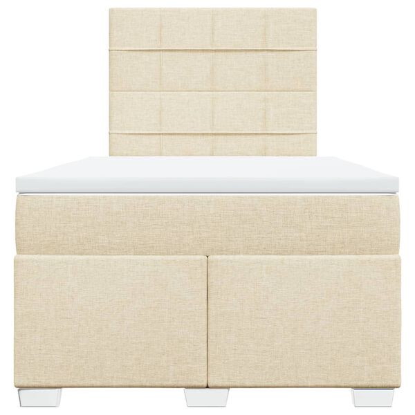 vidaXL Krevet box spring s madracem krem 120 x 190 cm od tkanine