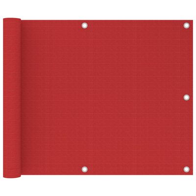 vidaXL Balkonski zastor crveni 75 x 600 cm HDPE