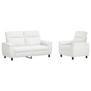 vidaXL Set sofe 2 pcs Bijela Tkanina