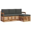vidaXL Set vanjskih sofa 4 kom. Prirodna i antracit