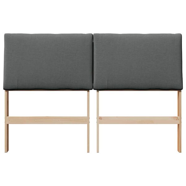 vidaXL Tapecirani uzglavlje Tamno siva 160 cm Čvrsto borovo drvo