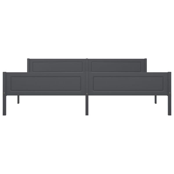 vidaXL Okvir za krevet od masivne borovine sivi 200 x 200 cm