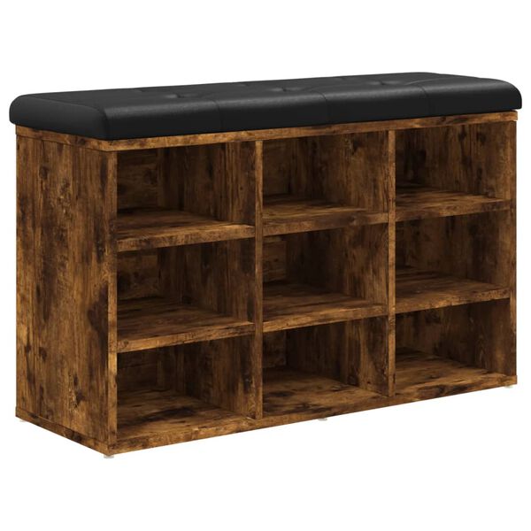 vidaXL Klupa za cipele boja dimljenog hrasta 82x32x50 cm drvena