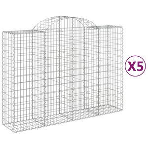 vidaXL Lučne gabionske ko&scaron;are 5 kom 200x50x140/160cm pocinčano željezo