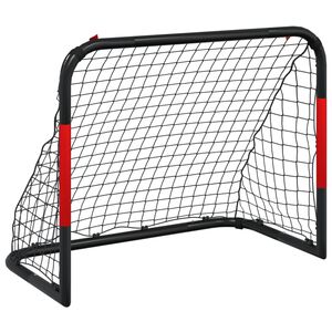 vidaXL Nogometni gol s mrežom crveno-crni 90 x 48 x 71 cm čelični