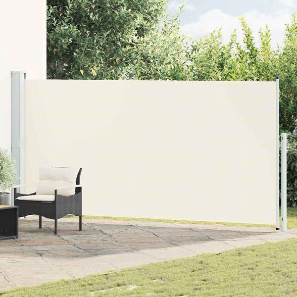 vidaXL Uvlačiva bočna tenda za terasu 180 x 500 cm krem