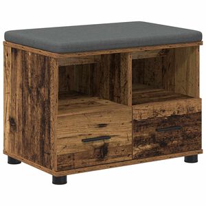 vidaXL Klupa za hodnik s jastukom Staro drvo 60 x 38 x 46 cm