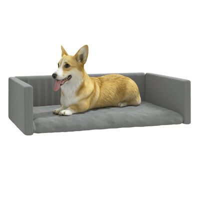 vidaXL Krevet za pse za prtljažnik svjetlosivi 110x70 cm izgled platna