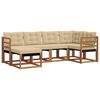 vidaXL Set vanjskih sofa s jastukom 6 pcs Prirodna i bež