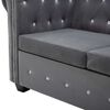 vidaXL Trosjed Chesterfield s bar&scaron;unastom presvlakom 199 x 75 x 72 cm sivi