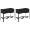 vidaXL Vrtne sadilice s policom 2 kom crne 90 x 40 x 75 cm poliratan