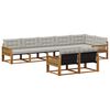 vidaXL Set vanjskih sofa s jastukom 8 pcs Prirodna i svjetlosiva