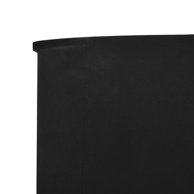 vidaXL Vjetrobran s 5 panela od tkanine 600 x 160 cm crni