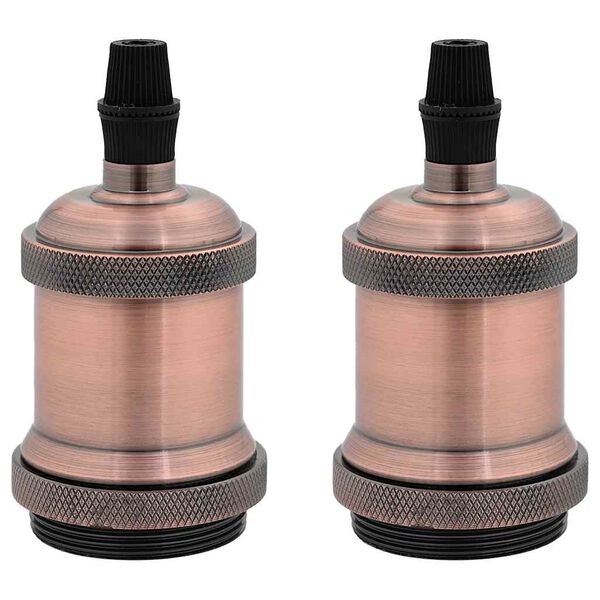 vidaXL Grla za žarulje 2 kom crvena bronca E27