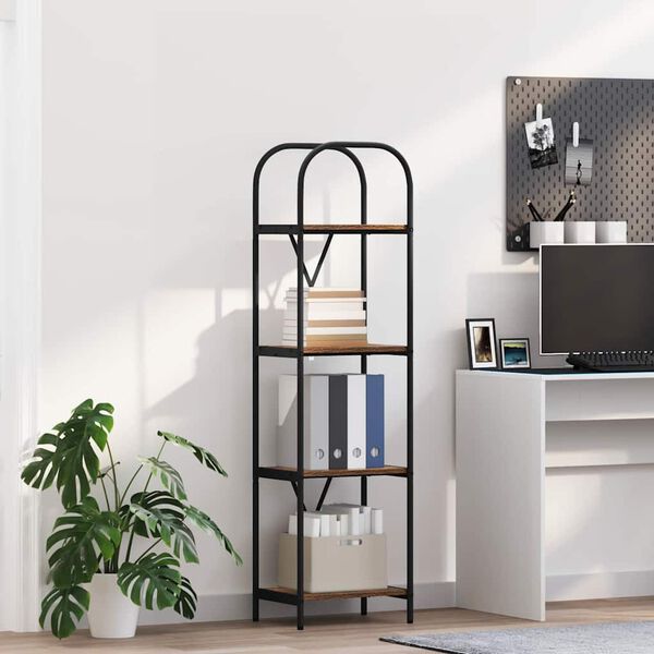 vidaXL Polica Dimljeni hrast 40 x 30 x 146 cm Konstruirano drvo