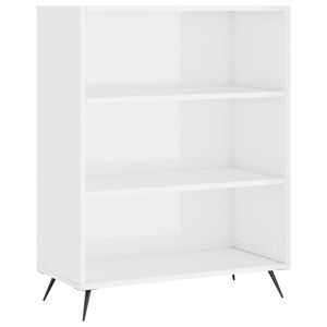 vidaXL Regal za knjige sjajni bijeli 69,5x32,5x90 cm konstruirano drvo
