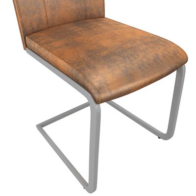 vidaXL Blagovaonske stolice od umjetne kože 4 kom brušene smeđe