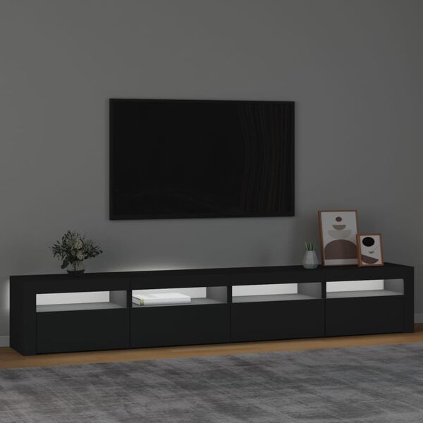 vidaXL TV ormarić s LED svjetlima crni 240 x 35 x 40 cm
