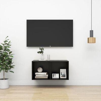 vidaXL Zidni TV ormarić crni 37 x 37 x 72 cm od konstruiranog drva