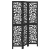 vidaXL Sobna pregrada s 3 panela crno od masivnog drva paulovnije
