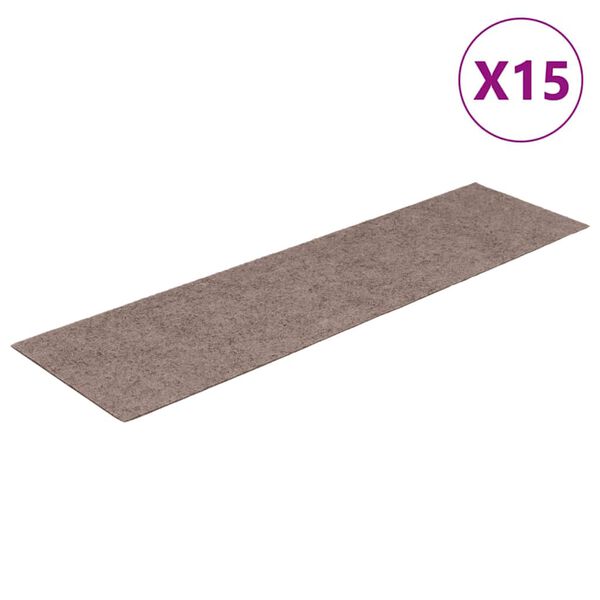 vidaXL Prostirke za stepenice samoljepljive 15 kom 76x20 cm svijetlosmeđe pravokutne
