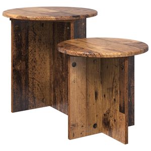 vidaXL Set pomoćnih stolića 2 kom. Staro drvo &Oslash; 45 x 45 cm