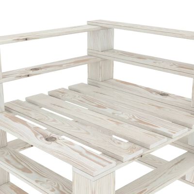 vidaXL Kutna vrtna sofa od paleta drvena bijela