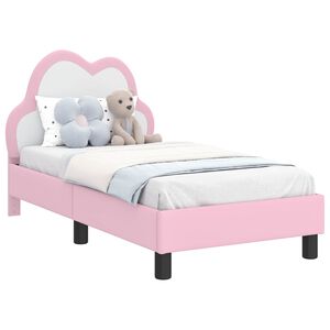 vidaXL Okvir kreveta za malu djecu s naslonom Ružičasta 70 x 140 cm PU