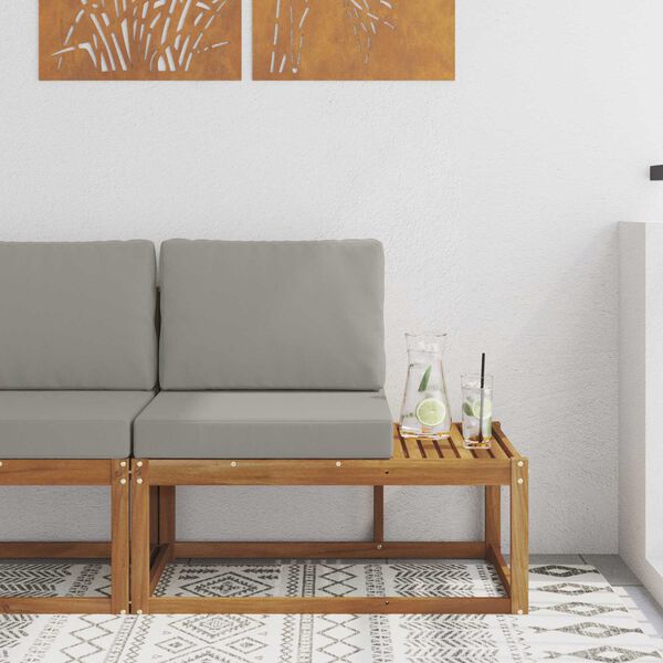 vidaXL Vanjski krajnji kauč s jastukom Prirodna 91 x 63 x 73 cm