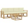 vidaXL Set vanjskih sofa 5 kom. Bijela i krem