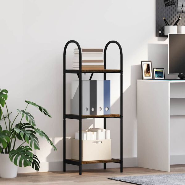 vidaXL Polica Dimljeni hrast 40 x 30 x 109 cm Konstruirano drvo