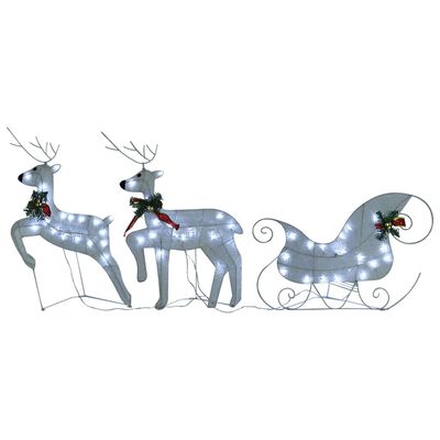 vidaXL Ukrasni božićni sobovi i sanjke 100 LED žarulja vanjski bijeli