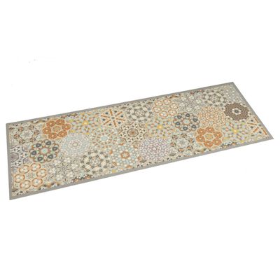 vidaXL Kuhinjski tepih perivi pastelni šesterokuti 45 x 150 cm baršun