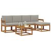 vidaXL Set vanjskih sofa s jastukom 6 pcs Prirodna i svijetlo siva