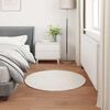 vidaXL Faux Rabbit Fur Rug Olite Krema Ø 80 cm Poliester