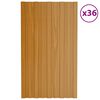 vidaXL Krovni panel 36 pcs Prirodna 80 x 45 cm Pocinčani čelik