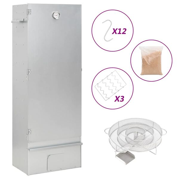 vidaXL Pećnica s pu&scaron;nicom i generatorom hladnog dima pocinčani čelik