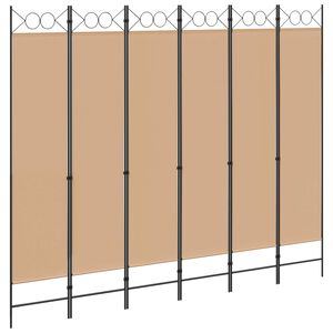 vidaXL Razdjelnik prostora s 6 panela Bež 240 x 200 cm Tkanina