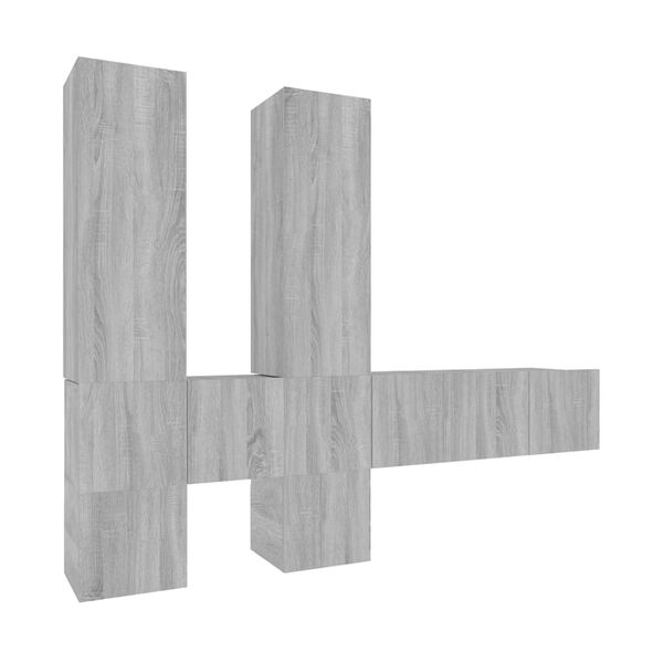 vidaXL 7-dijelni set TV ormarića sivog sonome konstruirano drvo