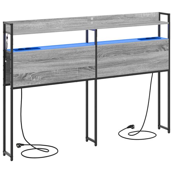 vidaXL Skladi&scaron;no uzglavlje Sivi hrast sonoma 140,5 x 15 x 98 cm