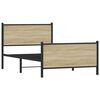 vidaXL Metalni okvir kreveta bez madraca boja hrasta sonome 107x203 cm