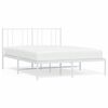 vidaXL Metalni okvir za krevet s uzglavljem bijeli 140 x 190 cm