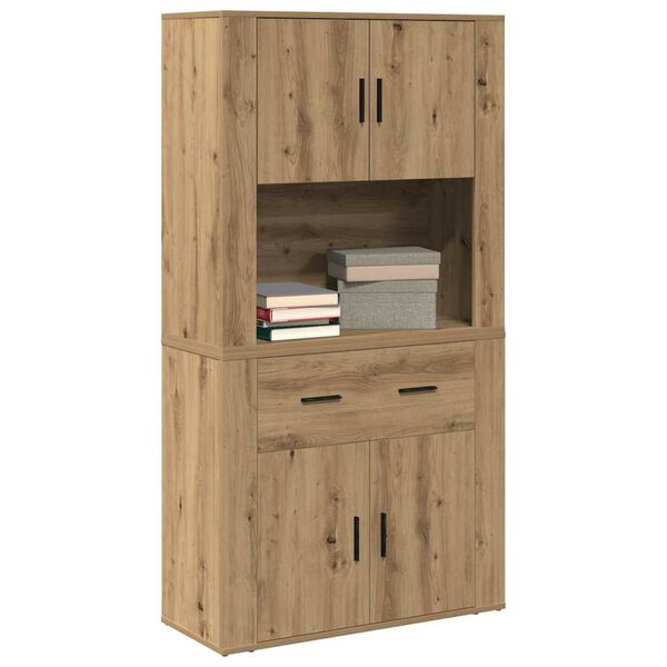 vidaXL Highboard hrast artisan 80 x 33 x 150 cm Konstruirano drvo