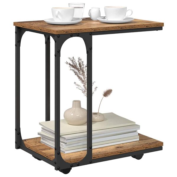 vidaXL Bocni stol Staro drvo 50 x 35 x 55.5 cm Konstruirano drvo