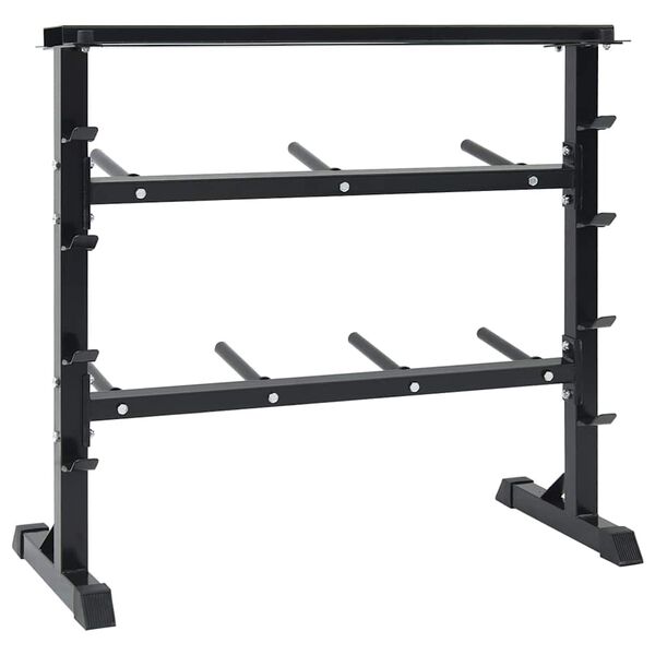 vidaXL Rack za bučice Crna 99 x 45 x 95,5 cm Čelik s prahom premazan