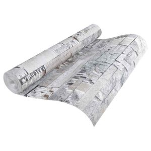 vidaXL 3D tapeta kamena Siva 10 x 0,53 m N woven tkanina