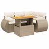 vidaXL 5-dijelni vrtni set sofa s jastucima bež od poliratana