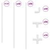 vidaXL PVC Cijev 12 pcs Bijelo 12,2 x 1,8 x 500 mm PP, PE